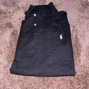 Men’s Classic Ralph Lauren Black/White Polo Collar Shirt - Medium